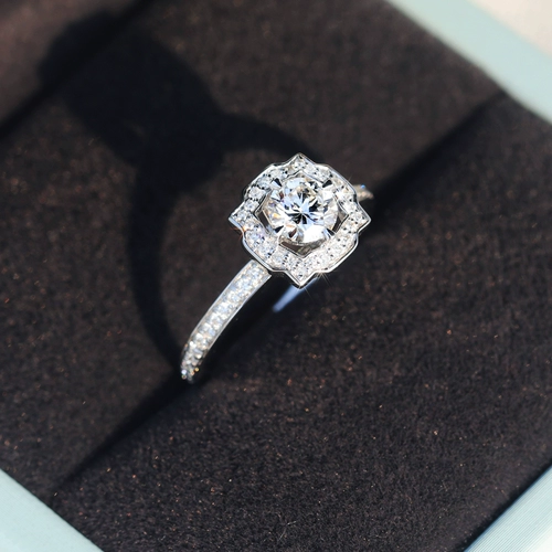 Бриллиантовое обручальное кольцо для влюбленных, с драгоценным камнем, 1 карат