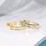 Натуральные платиновые золотые серьги, с драгоценным камнем, золото 750 пробы, розовое золото