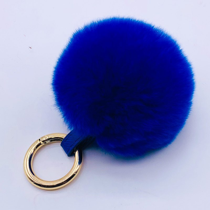 韩国可爱钥匙扣真兔毛獭兔8cm毛毛球毛绒挂件汽车钥匙环女包挂件
