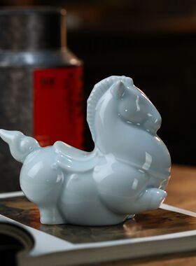 景德镇创意生肖马礼品中式招财马