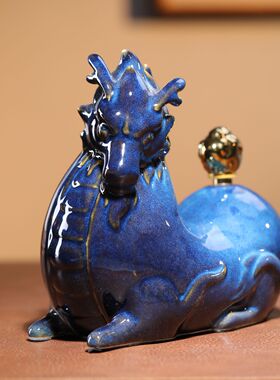 景德镇马年马上转运陶瓷摆件送人