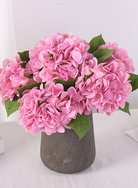 仿真花欧式 绣球 手感保湿家居客厅软装饰工程婚庆盆景摆件假花