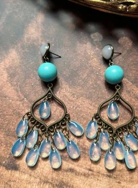 蓝色海洋捷克琉璃毛衣链