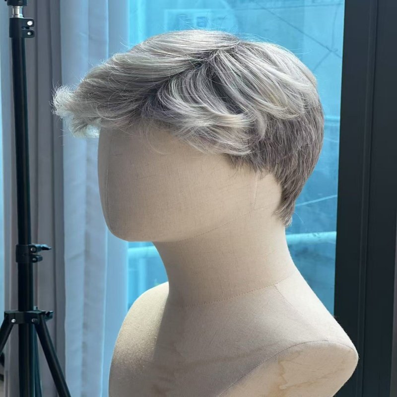 外国人假发帅气蓬松短发奶奶灰色假发欧美男士灰白发套演出假发,淘宝优惠券,粉丝福利购,淘宝优惠卷