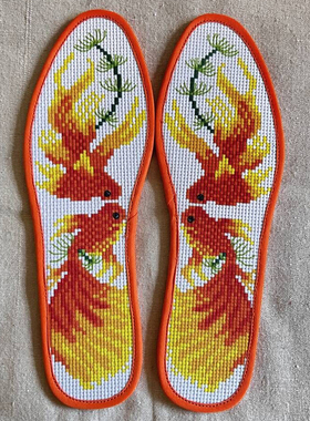 自己绣半成品鞋垫子纯手工制作