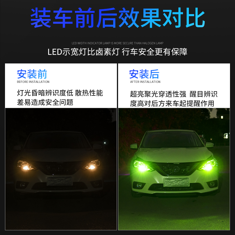 适用海马海福星示宽灯04-12款11超亮小灯泡LED示廓灯08海福星改装 - 图0