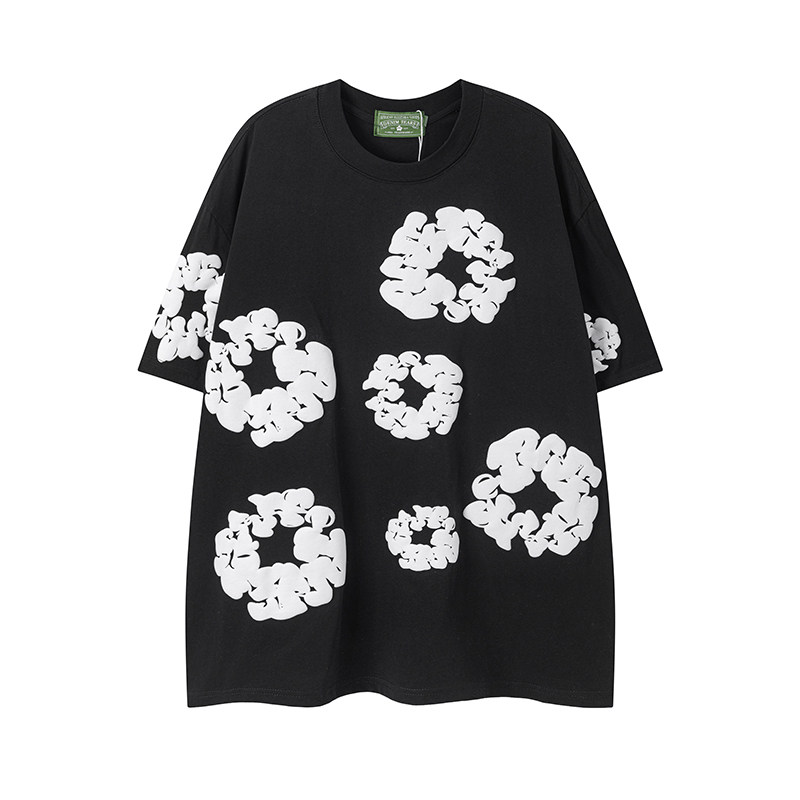 DENIM TEARS木棉花发泡印花美潮休闲宽松男女情侣短袖T恤休闲套装,淘宝优惠券,粉丝福利购,淘宝优惠卷