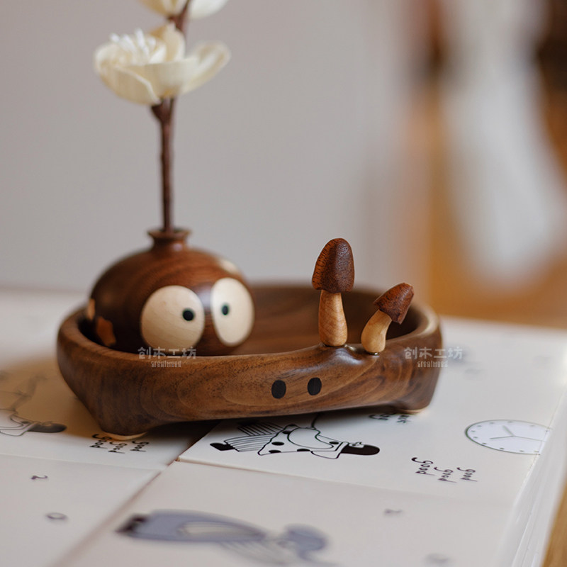 菇菇盘/创木工坊茶几小玩意玄关桌面收纳可爱实木日系原创意礼物,淘宝优惠券,粉丝福利购,淘宝优惠卷