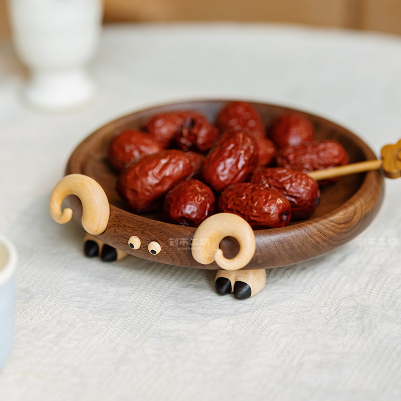 小羊收纳盘/木质茶几零食盘干果小玩意收纳盘实木日系原创意礼物,淘宝优惠券,粉丝福利购,淘宝优惠卷