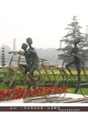 玻璃钢校园读书学生人像雕塑定制