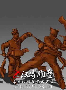 民俗文化吹笛子步行街人物雕塑
