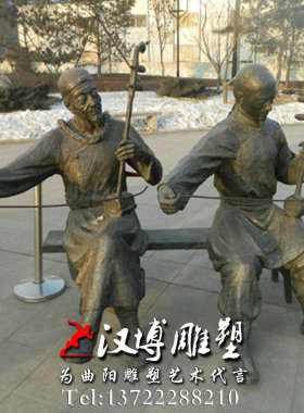 玻璃钢大型音乐景观人物雕塑