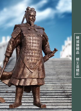 大型户外广场将军人物主题雕塑玻璃钢仿铜吴越王塑像工艺品可摆放