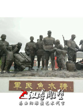 玻璃钢古代骑马园林景观人物雕塑