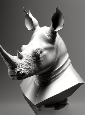汉博雕塑不锈钢犀牛艺术品雕塑