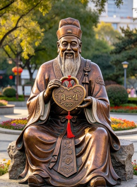 同心锁雕塑爱情主题雕塑月老雕塑铸铜公园广场美好寓意城市雕塑