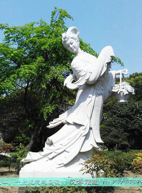 石材花池仙子塑像田园风汉白玉