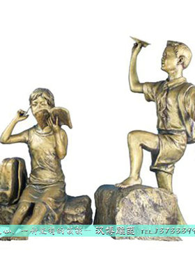 玻璃钢寓言孔融让梨校园风雕塑