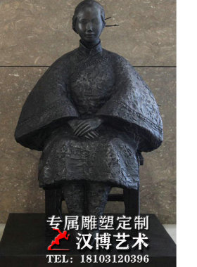 室内抽象艺术风摆放园林人物雕塑