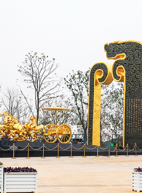 铸铜玻璃钢不锈钢马车雕塑定做