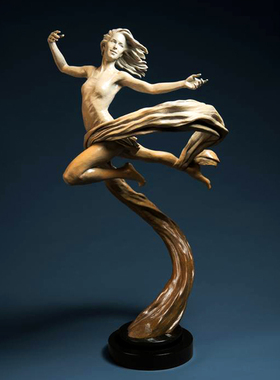 铸铜玻璃钢跳舞女孩舞者雕塑
