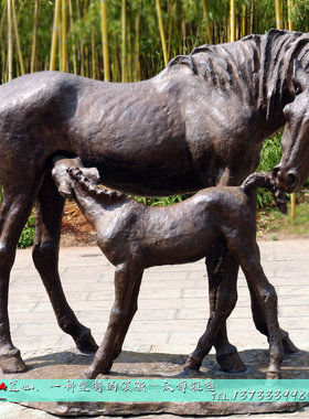 玻璃钢田园风小品广场彩绘马雕塑