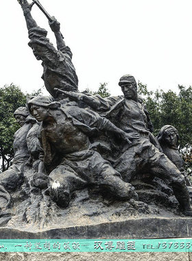 玻璃钢民族英雄红军广场定制仿铜