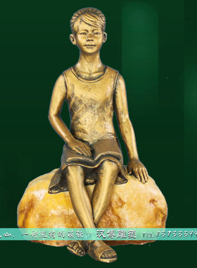 玻璃钢看书小孩教育校园风雕像