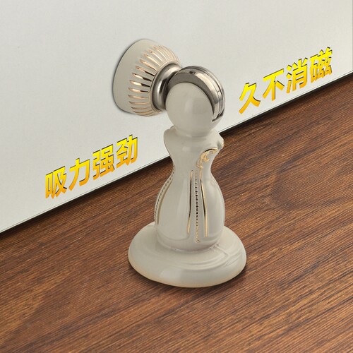 精选强磁防撞门碰打孔墙地板不锈钢室内黑色防风欧式简约轻奢门吸 - 图0
