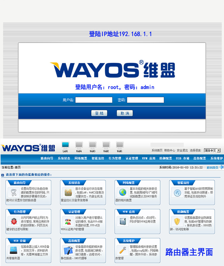 wayos维盟工业企业级千兆有线路由器多WAN口宽带叠加远程管控智能限速网吧出租屋宿舍PPPOE拨号云计费FBM220G - 图3