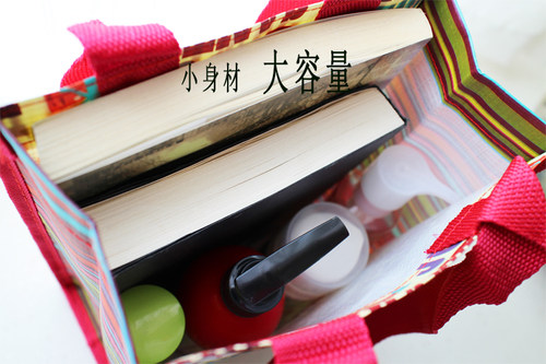 红色圣诞节小号防水加厚饭盒包袋便当零食折叠便携手提韩版购物袋 - 图1