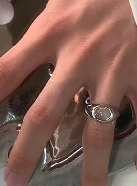 韩国小众高级气质复古猫眼石戒指