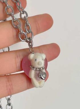 可爱小熊布偶项链y2k复古项链BKP