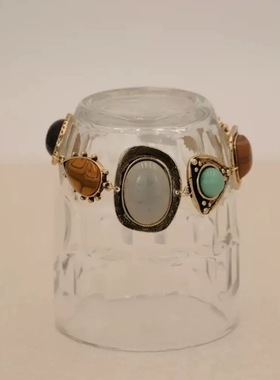 欧美复古波西米亚彩宝中古风手链