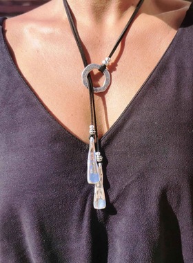 波西米亚长坠环项链复古vintage