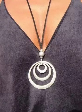 波西米亚复古vintage圈圈长项链