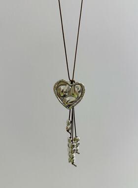 波西米亚爱心长款项链毛衣链