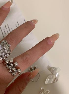 BKP曼谷公园 韩国ins小众设计感复古葡萄串质感开口戒指冷淡简约