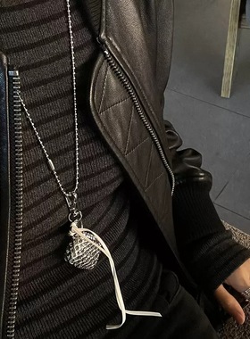银色编织包包长项链毛衣链秋冬女