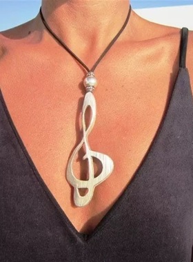 波西米亚复古vintage音符项链女