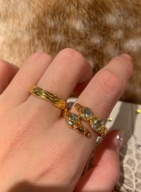 瓦尔登湖 金色戒指叠戴女欧美ins感金属指环食指戒指高级感2026潮