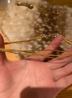 「斯拉夫」一条四层金色细皮革choker颈链小众个性波西米亚风项圈