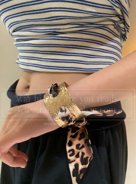 欧美彩色飘带手镯个性金色开口手环女异域波西米亚沙滩风手饰品潮