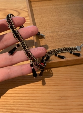 棠洛 手作款波西米亚编织流苏choker颈链女小众复古项圈度假配饰