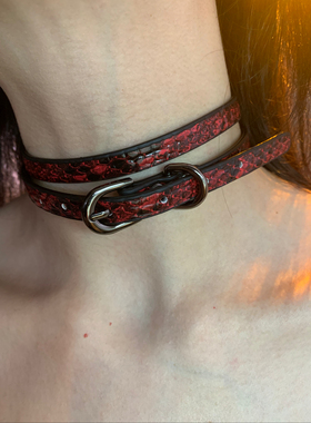 棠洛 甜酷辣妹风绕圈双层choker女蛇纹颈链高级感y2k项圈2026爆款