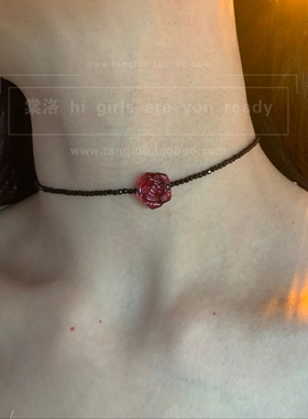 原创 梅子酱侧边花朵choker颈链女细闪尖晶石锁骨链显脖子细项圈