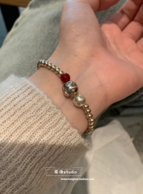 棠洛 ins冷淡风香槟金串珠星芒手串女手作高级感简约手链日常百搭