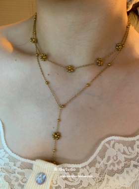 Y字流苏链合集 修饰脖颈线条锁骨链女波西米亚风金色辣妹项链高级