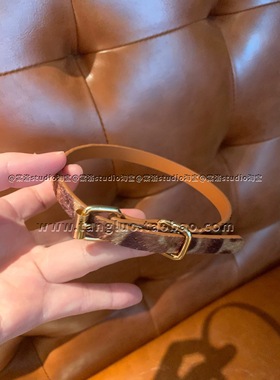 棠洛 咖色豹纹马海毛choker颈链女甜酷辣妹风项圈皮革颈带2026爆