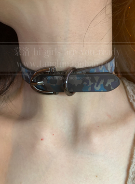 温感变色！软皮革迷彩choker项圈女欧美辣妹风颈带高级感锁骨链潮